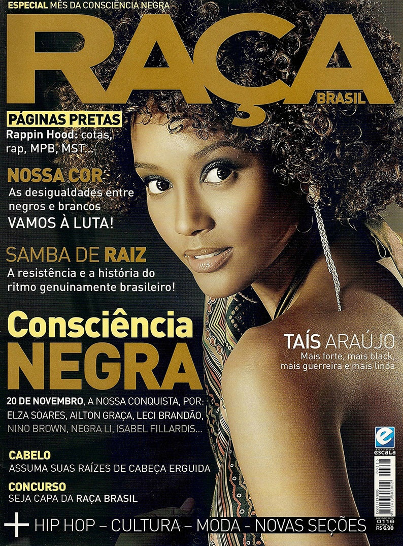 Tais Araujo featured on the Raca Brasil cover from November 2007