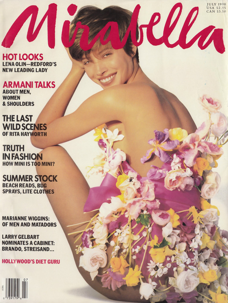 Christy Turlington featured on the Mirabella cover from July 1990