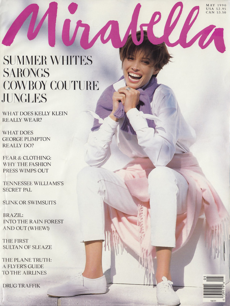 Christy Turlington featured on the Mirabella cover from May 1990