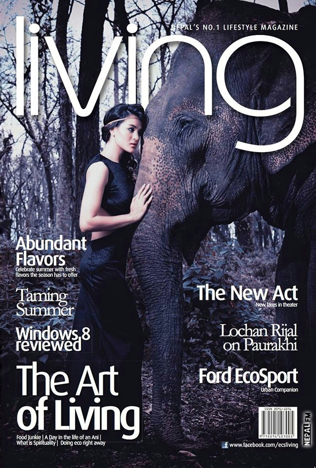 Shristi Shrestha featured on the Living Nepal cover from June 2013