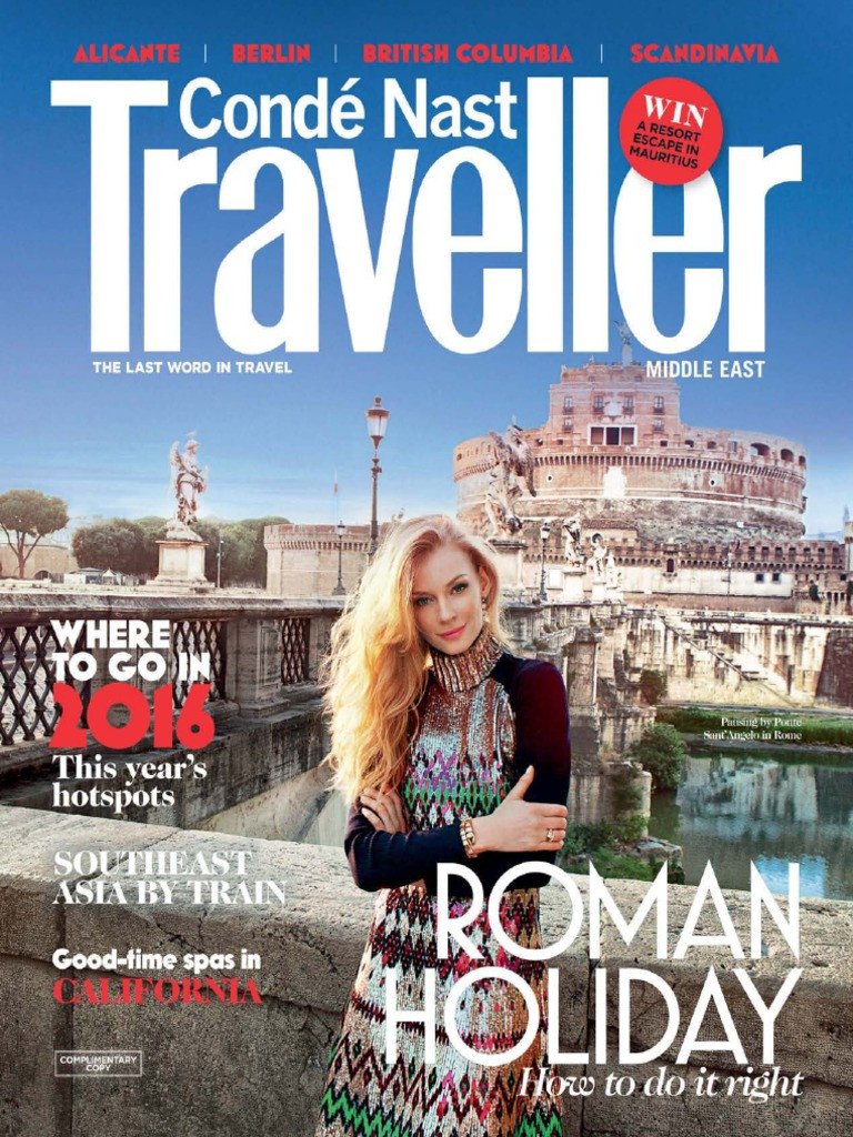  featured on the Condé Nast Traveller Middle East cover from January 2016