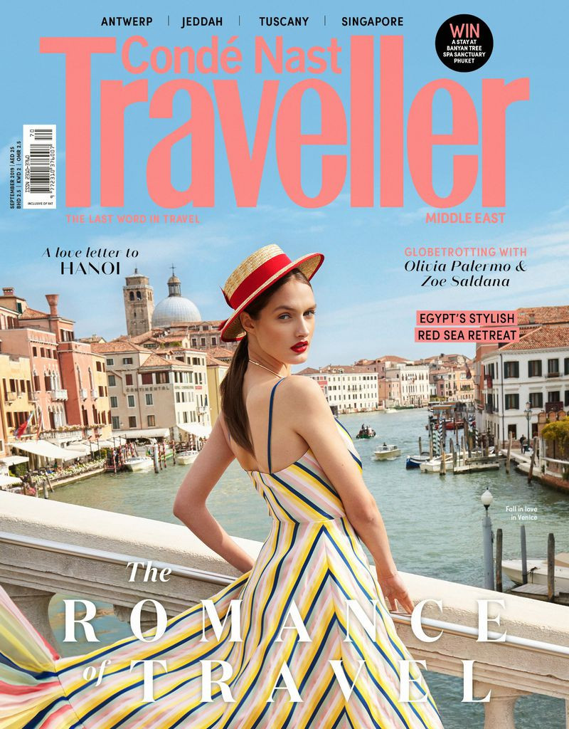 Denisa Kucik featured on the Condé Nast Traveller Middle East cover from September 2019