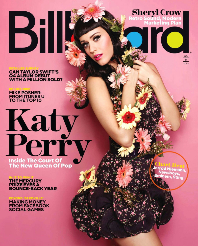 Katy Perry featured on the Billboard cover from July 2010