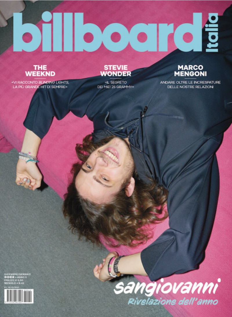 Sangiovanni featured on the Billboard Italia cover from December 2021