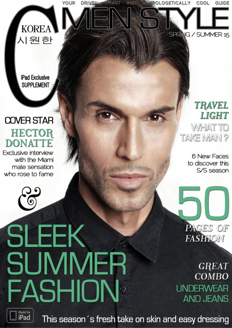 Hector Donatte featured on the Cool Men Style Korea cover from March 2015