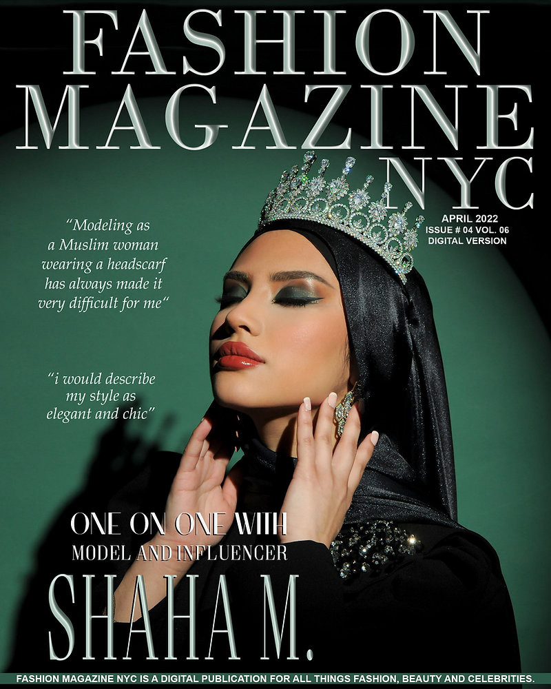 Shaha Meta featured on the Fashion Magazine NYC cover from April 2022