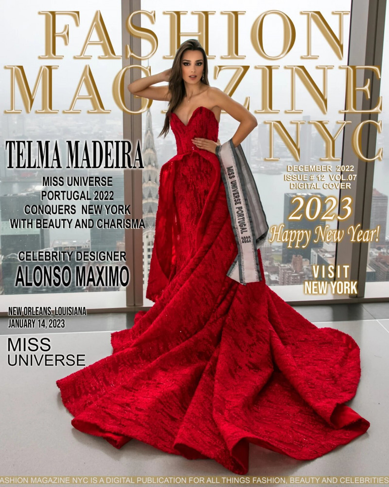 Telma Madeira featured on the Fashion Magazine NYC cover from December 2022