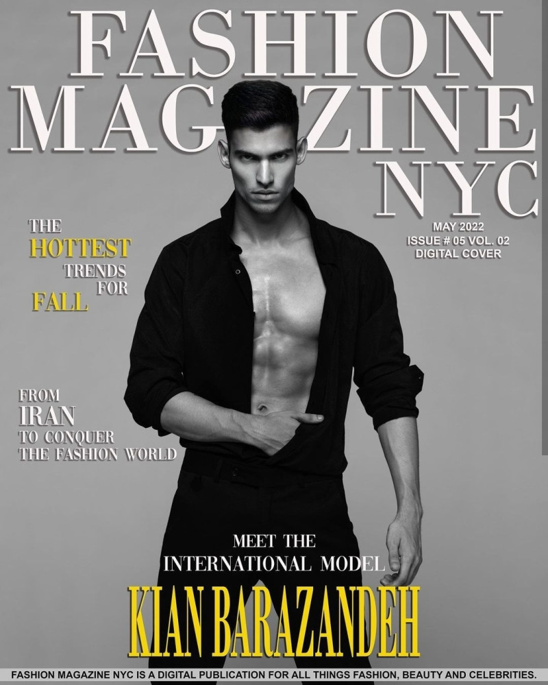 Kian Barazandeh featured on the Fashion Magazine NYC cover from May 2022