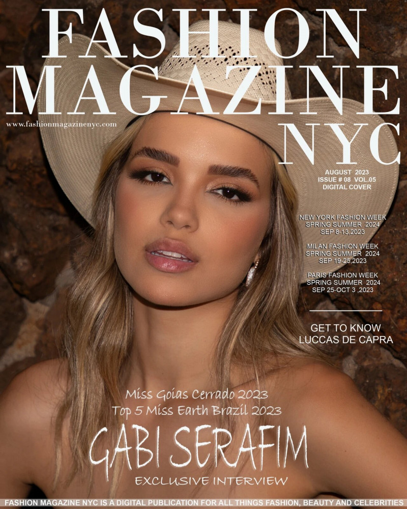 Gabi Serafim featured on the Fashion Magazine NYC cover from August 2023