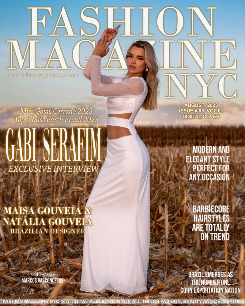 Gabi Serafim featured on the Fashion Magazine NYC cover from August 2023