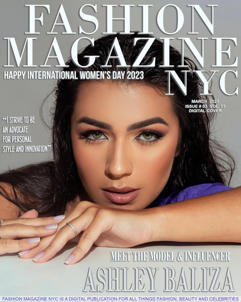 Ashley Baliza featured on the Fashion Magazine NYC cover from March 2023