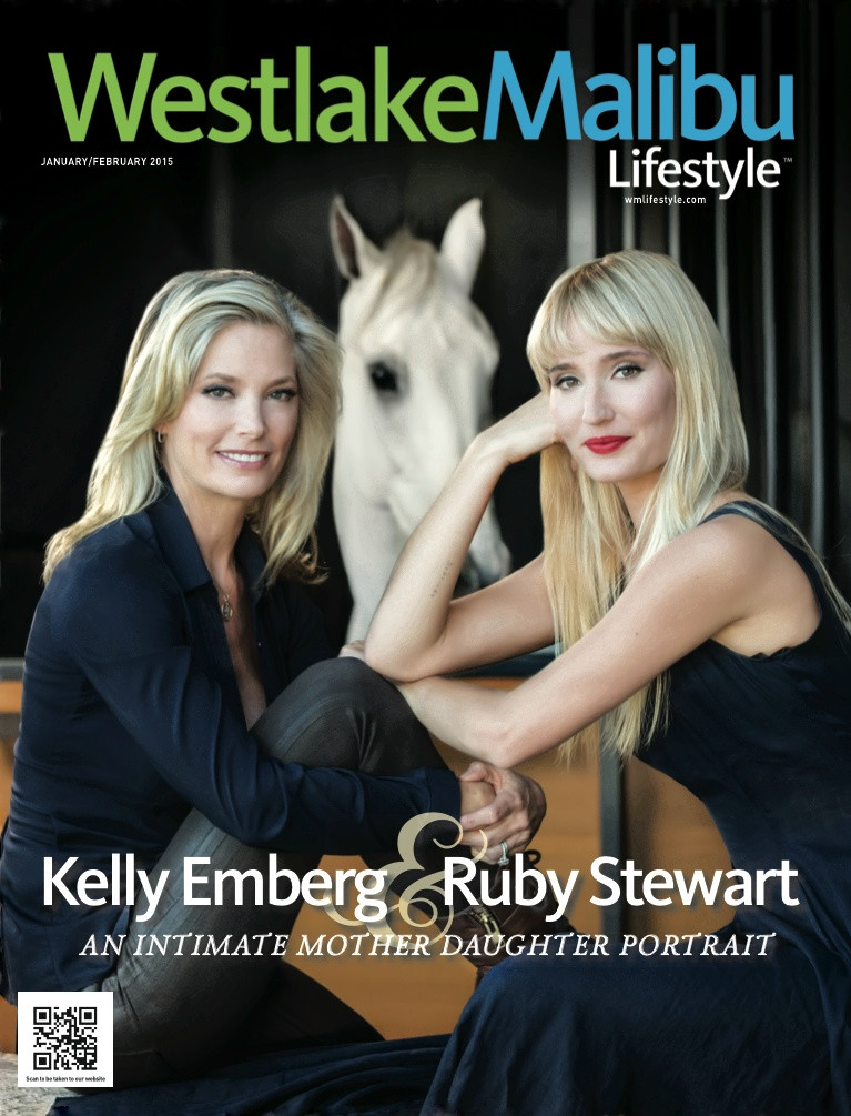 Kelly Emberg, Ruby Stewart featured on the Westlake Malibu Lifestyle cover from January 2015