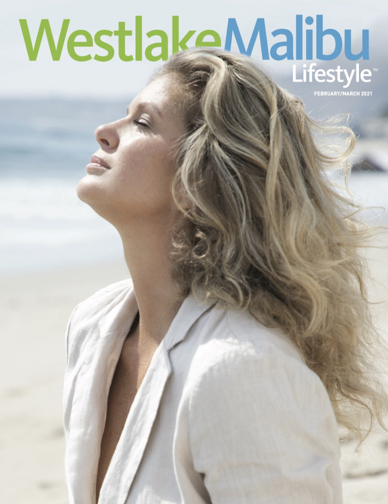 Rachel Hunter featured on the Westlake Malibu Lifestyle cover from February 2021