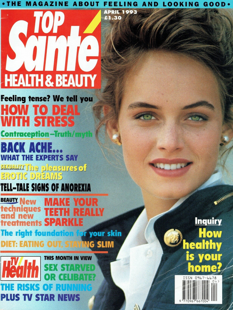 Amber Valletta featured on the Top Sante Health & Beauty cover from April 1993