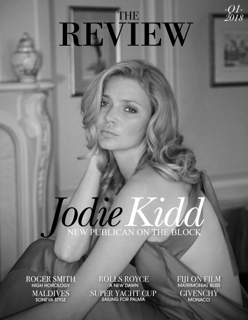 Jodie Kidd featured on the The Review cover from April 2018