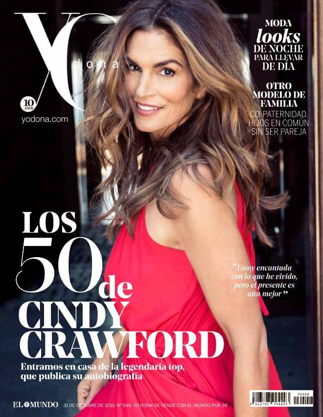 Cindy Crawford featured on the Yo Dona cover from October 2015