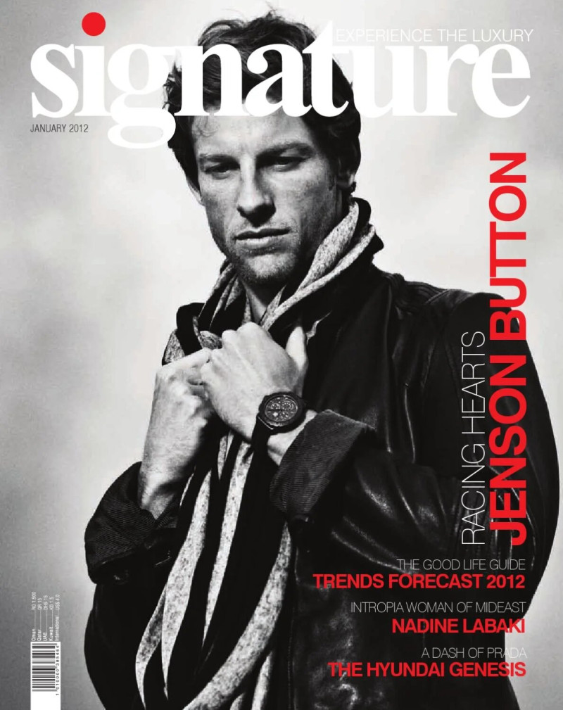 Jenson Button featured on the Signature Oman cover from January 2012