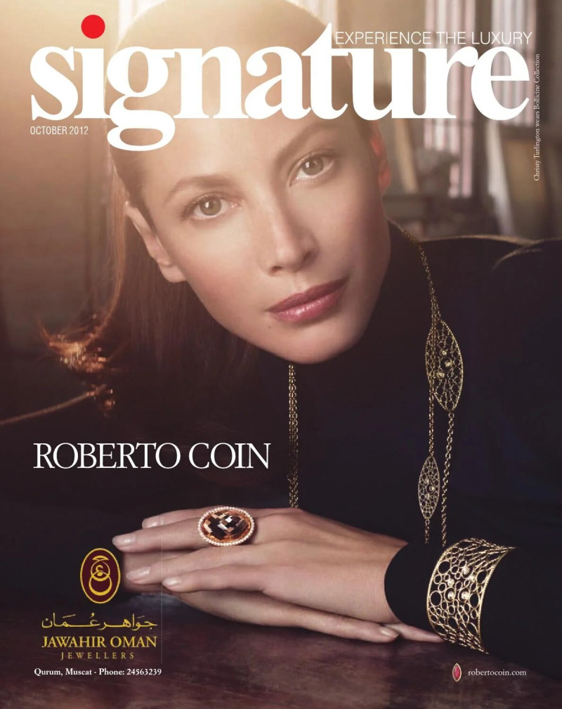 Christy Turlington featured on the Signature Oman cover from October 2012