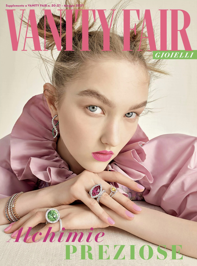 Nastya Cherkasova featured on the Vanity Fair Gioielli cover from May 2021