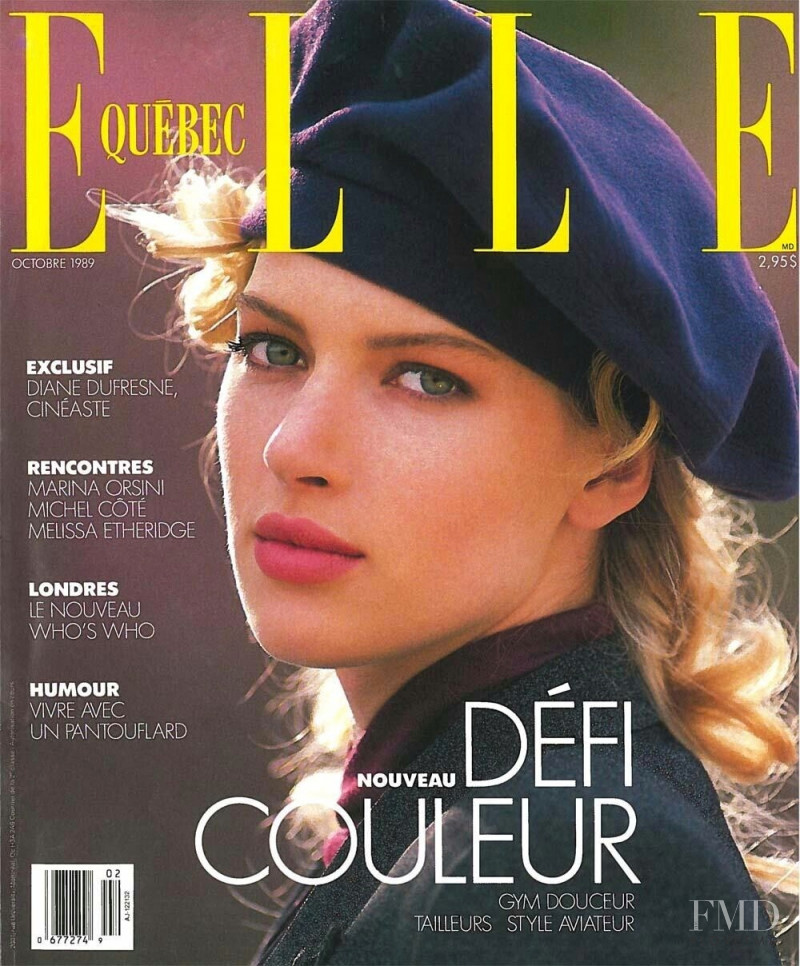 Andrea Battersby featured on the Elle Quebec cover from October 1989