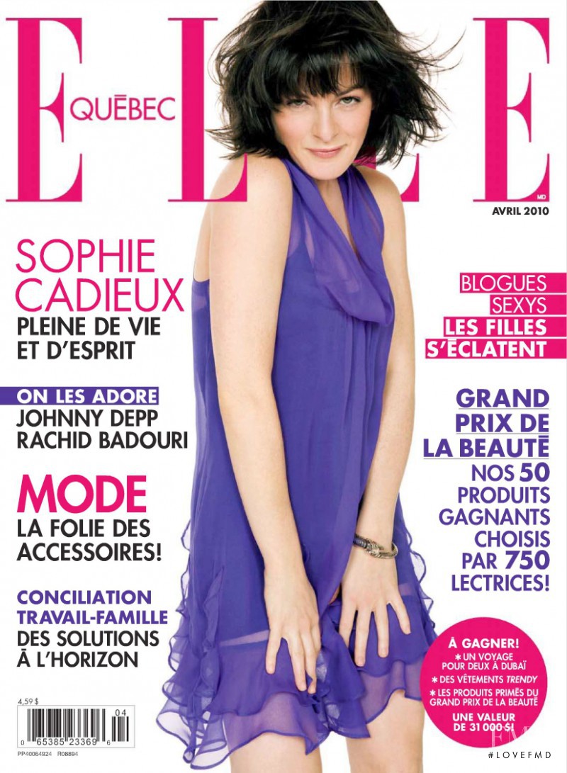 Sophie Candieux featured on the Elle Quebec cover from April 2010