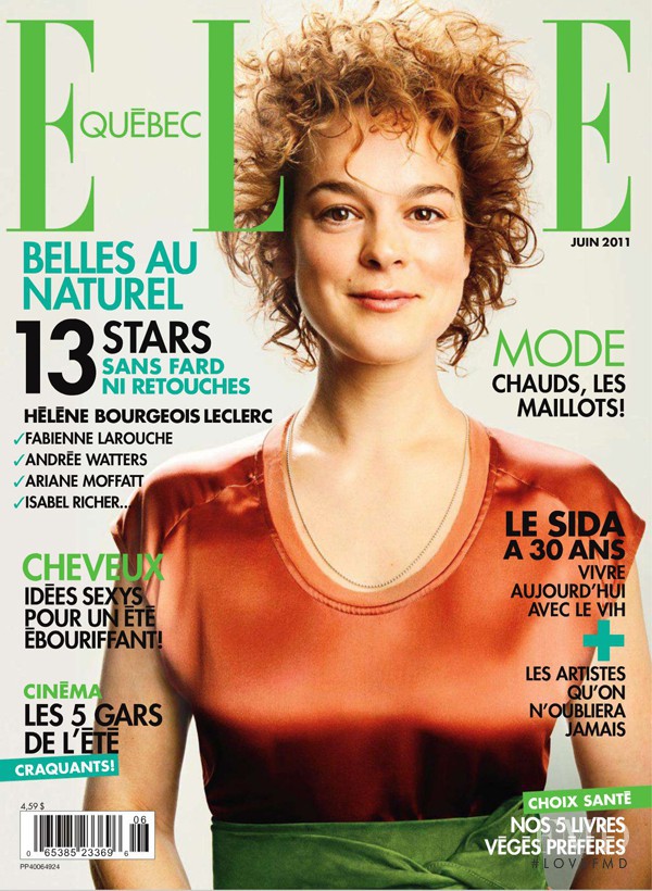 Helene Bourgeouis featured on the Elle Quebec cover from June 2011