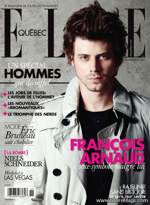 François Arnaud featured on the Elle Quebec cover from November 2011