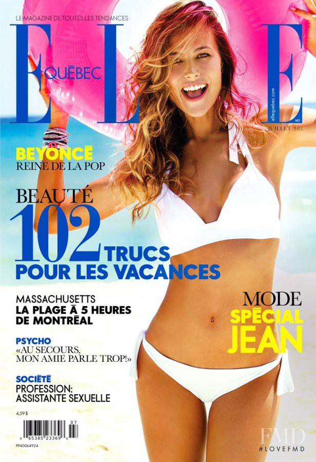 Natalia Borges featured on the Elle Quebec cover from July 2013
