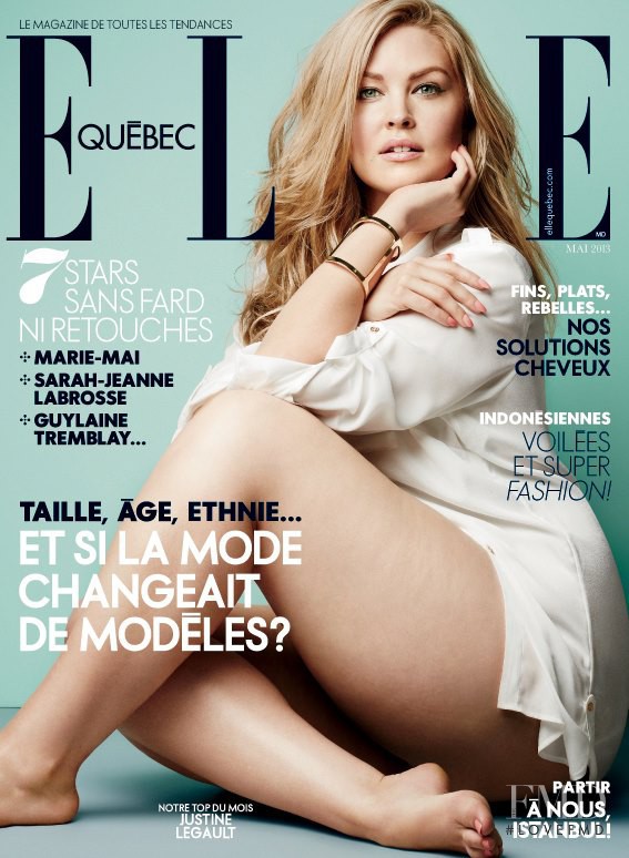 Justine Legault featured on the Elle Quebec cover from May 2013