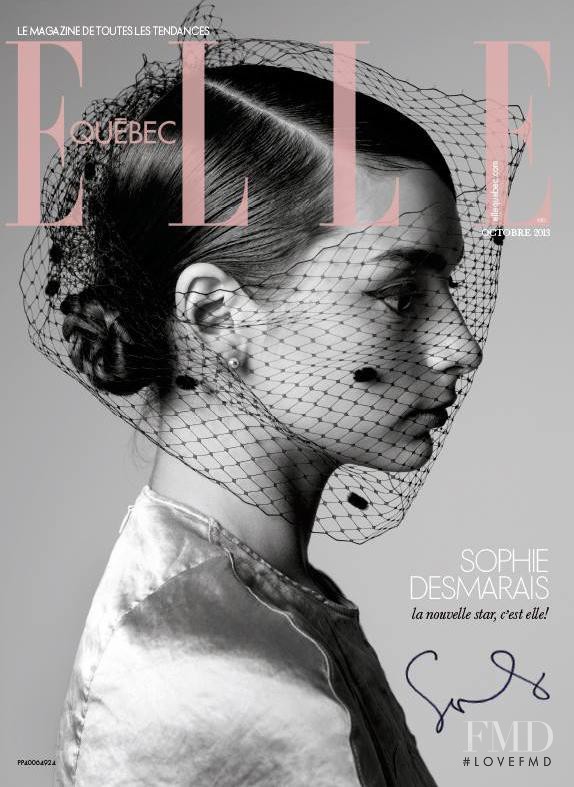 Sophie Desmarais featured on the Elle Quebec cover from October 2013
