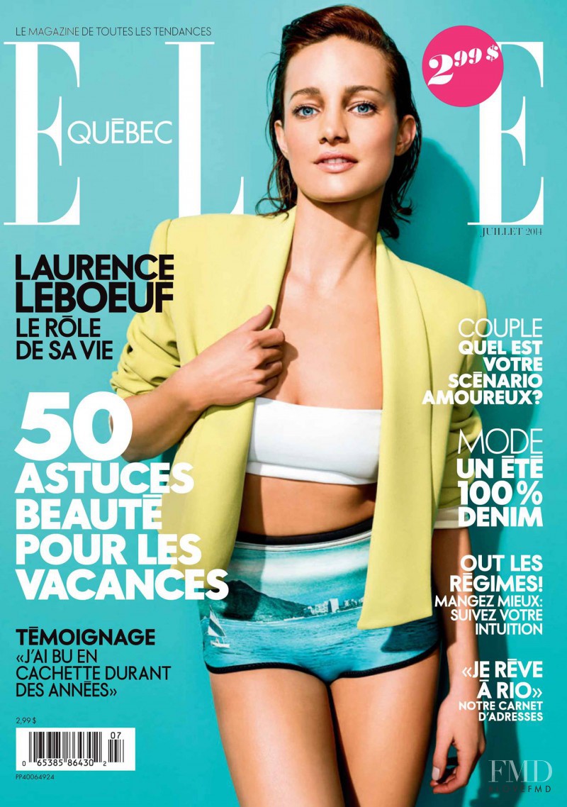 Laurence Leboeuf featured on the Elle Quebec cover from July 2014