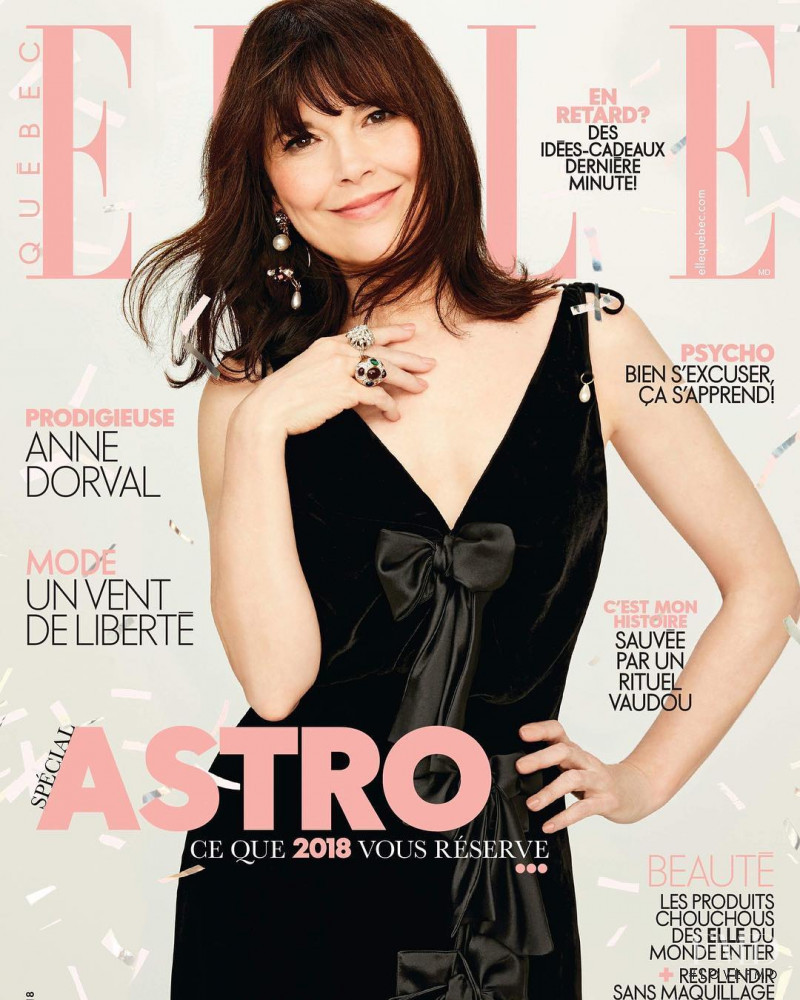Anne Dorval featured on the Elle Quebec cover from January 2018