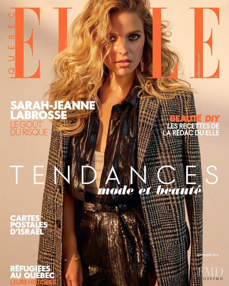 Sarah-Jeanne Labrosse featured on the Elle Quebec cover from September 2018