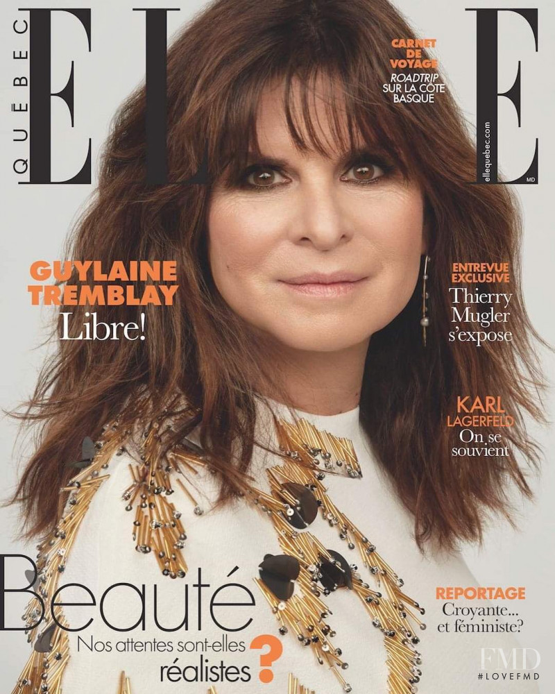 Guylaine Tremblay featured on the Elle Quebec cover from April 2019