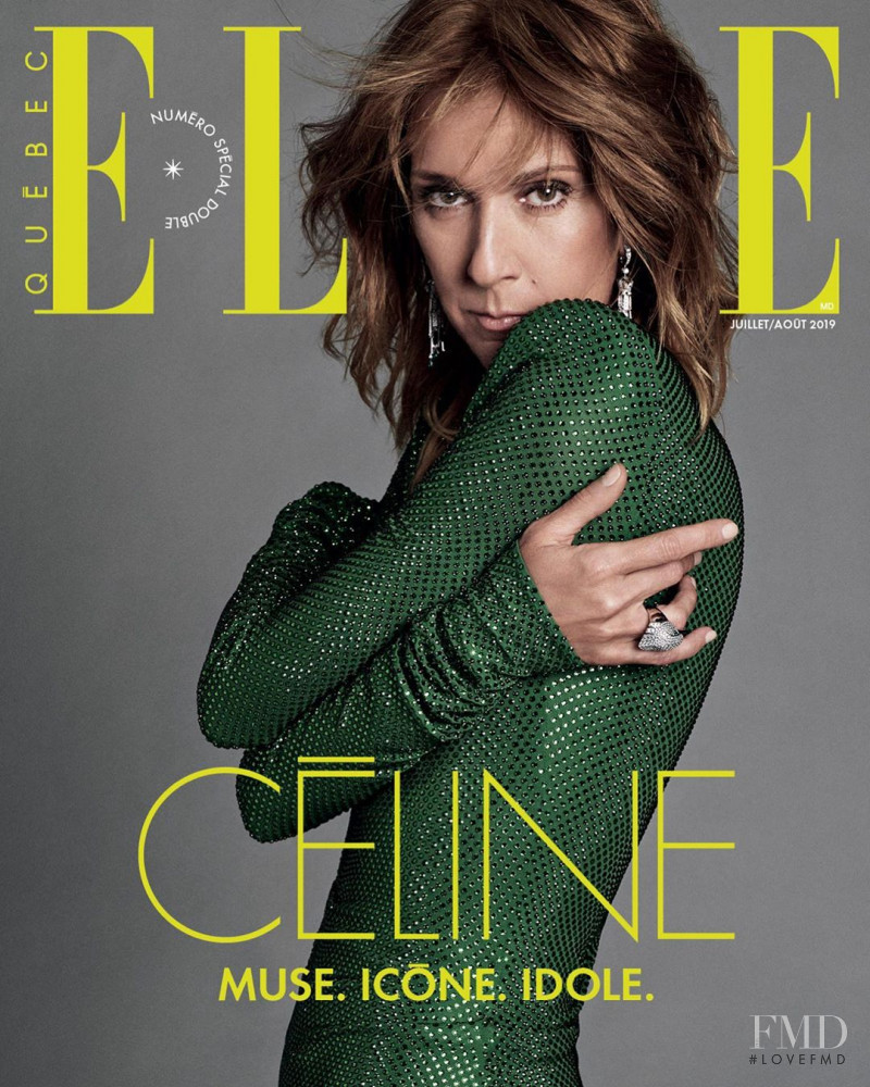 Celine Dion featured on the Elle Quebec cover from July 2019