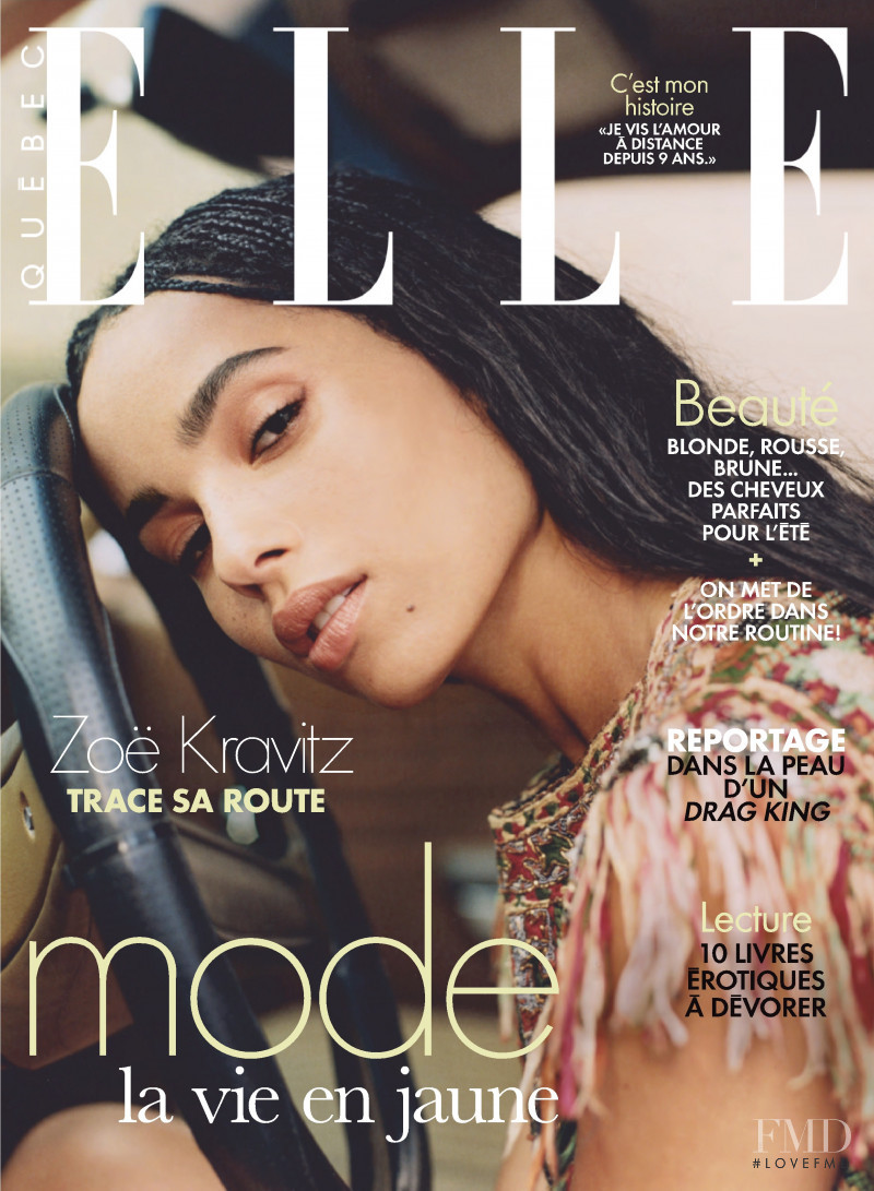 Zoe Kravitz featured on the Elle Quebec cover from June 2019