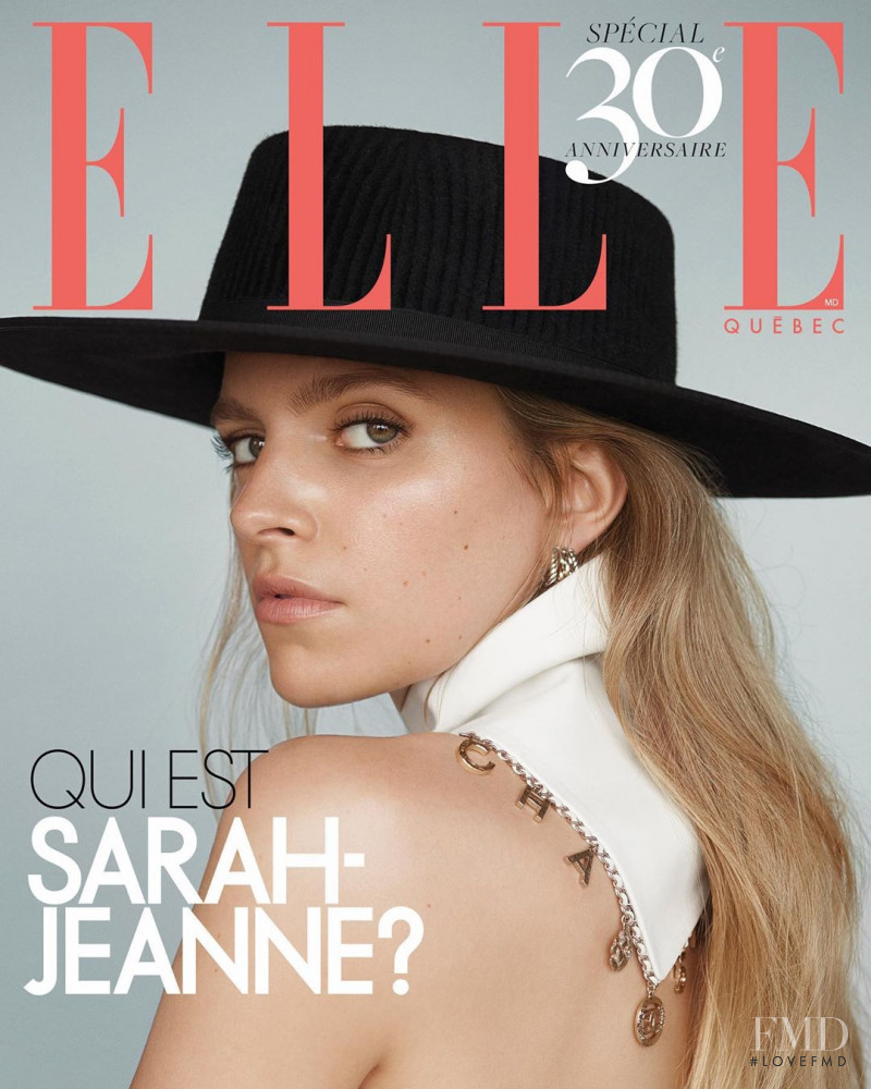 Sarah-Jeanne Labrosse featured on the Elle Quebec cover from October 2019
