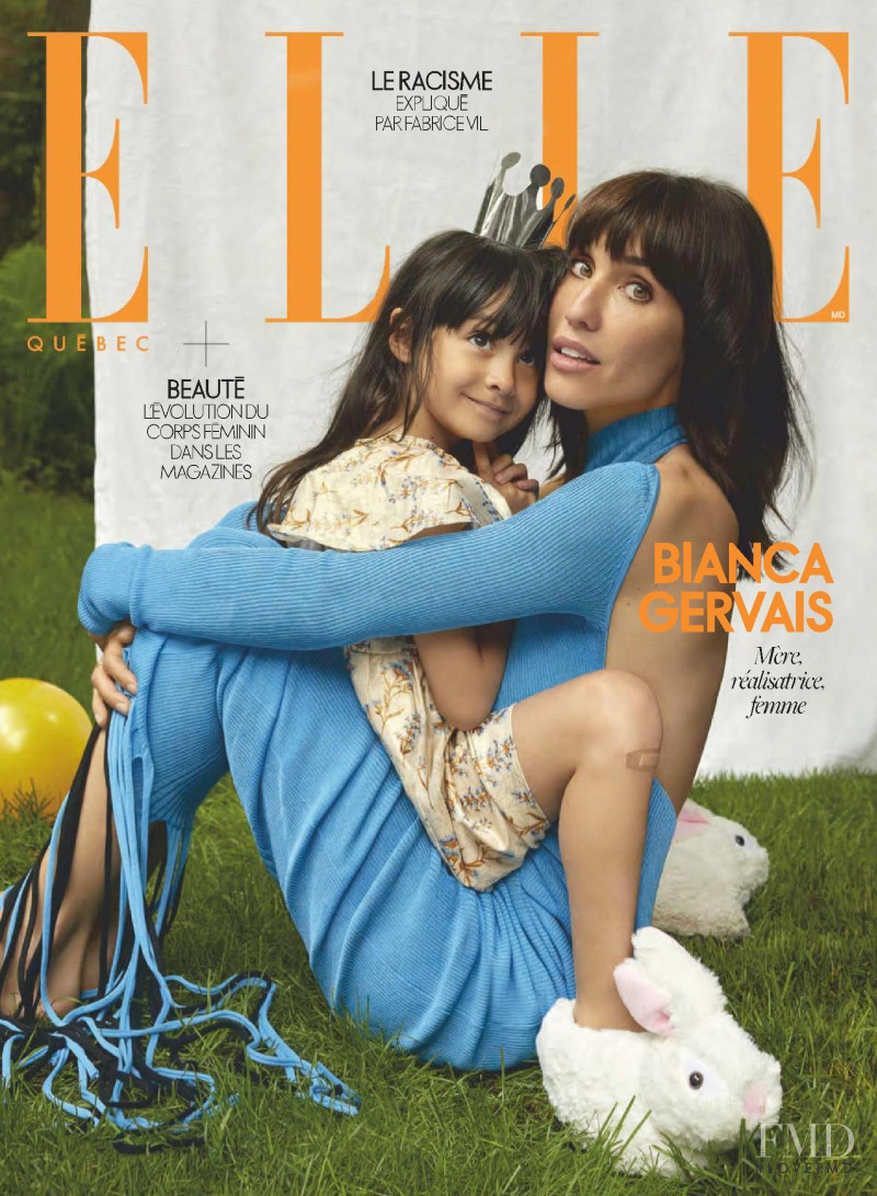 Bianca Gervais featured on the Elle Quebec cover from July 2020