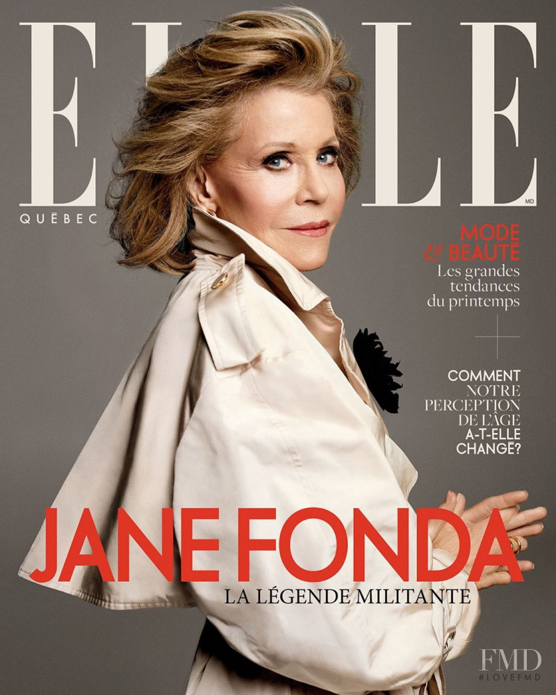 Jane Fonda featured on the Elle Quebec cover from March 2020