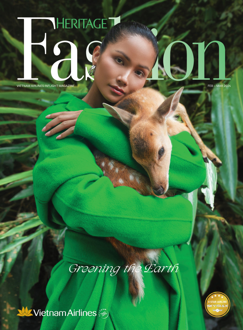 H\'Hen Nie featured on the Heritage Fashion cover from February 2024