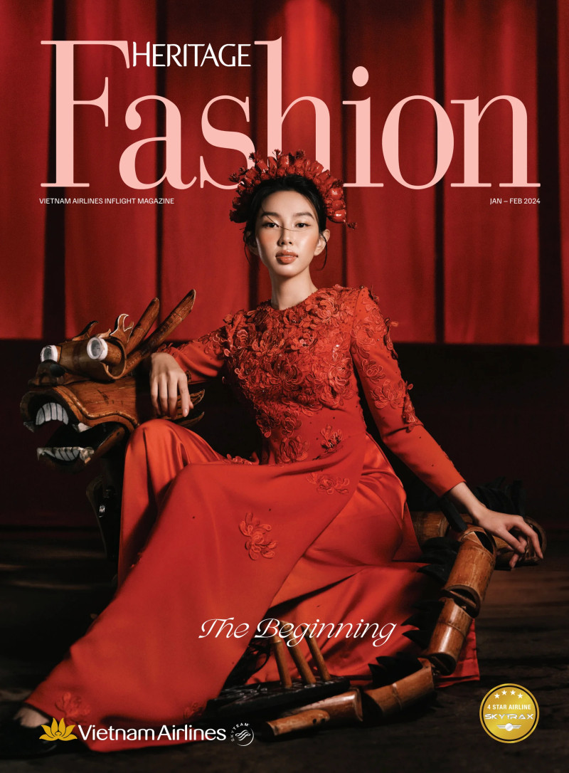 Thuy Tien featured on the Heritage Fashion cover from January 2024