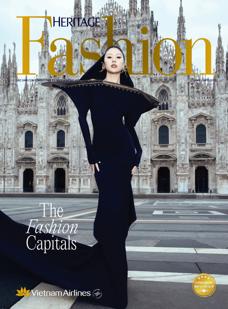 Quynh Anh Shyn featured on the Heritage Fashion cover from March 2025