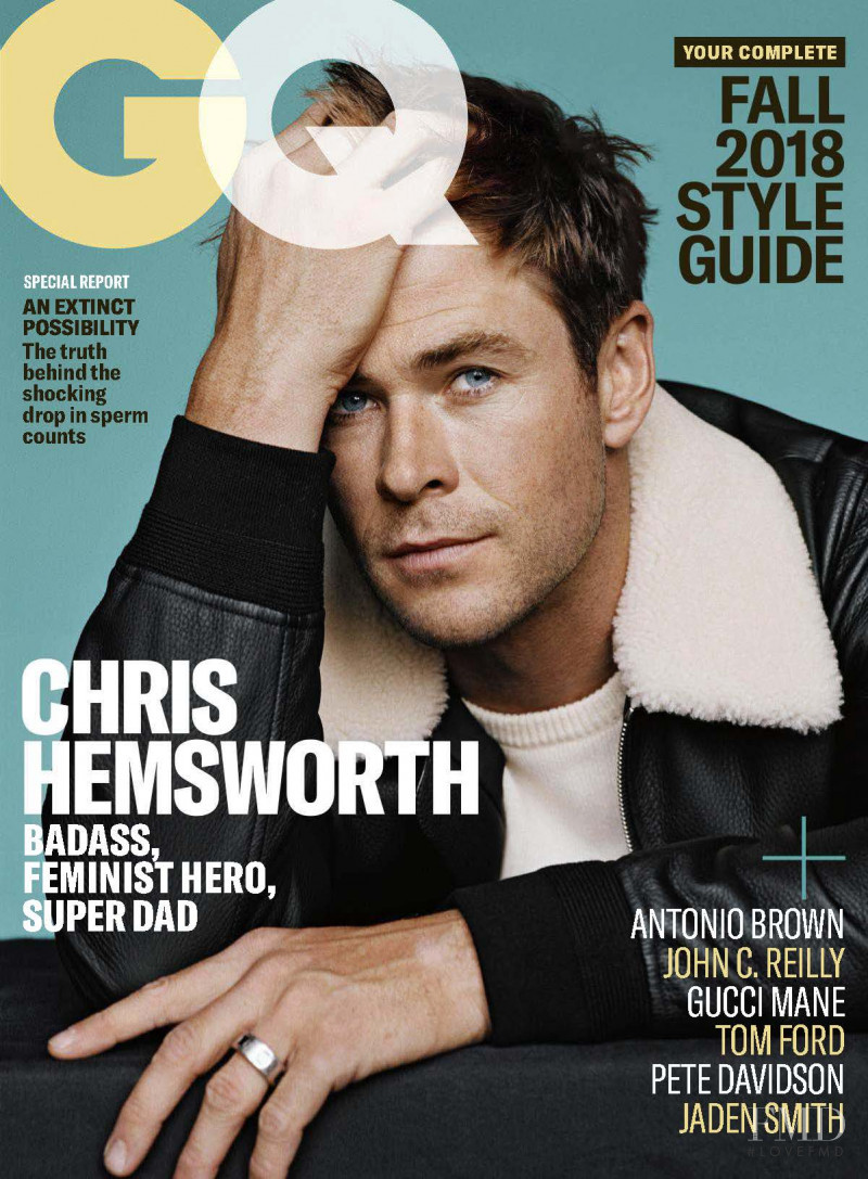 Chris Hemsworth featured on the GQ USA cover from September 2018