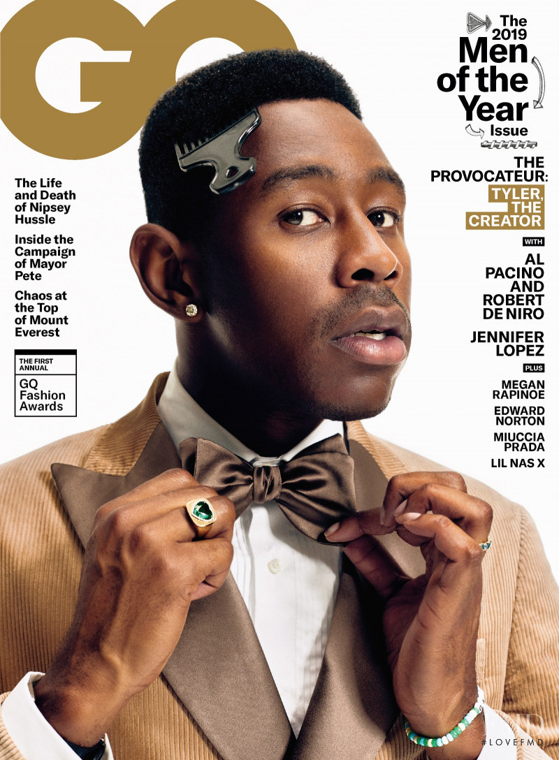 Tyler, the Creator featured on the GQ USA cover from December 2019