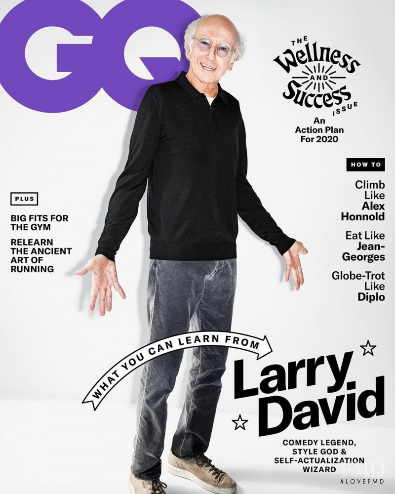 Larry David featured on the GQ USA cover from February 2020