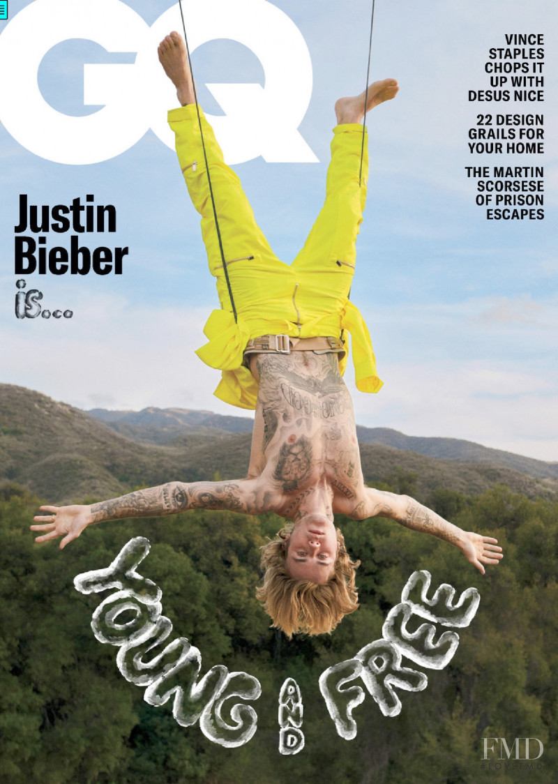 Justin Bieber featured on the GQ USA cover from May 2021