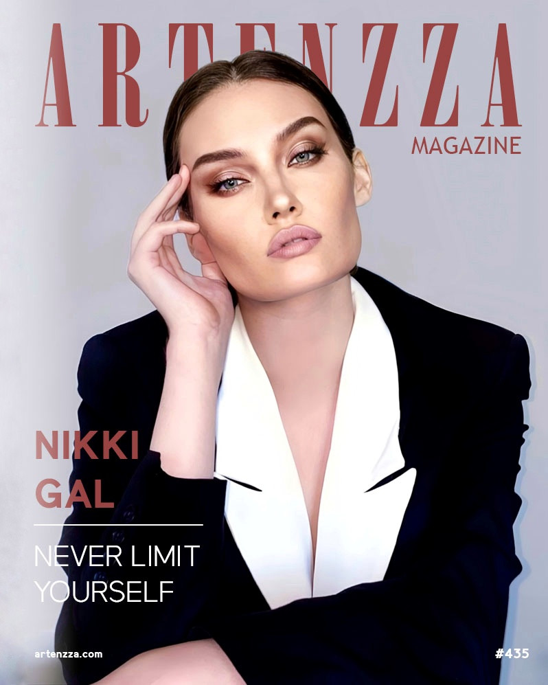 Nikki Gal featured on the Artenzza cover from December 2023