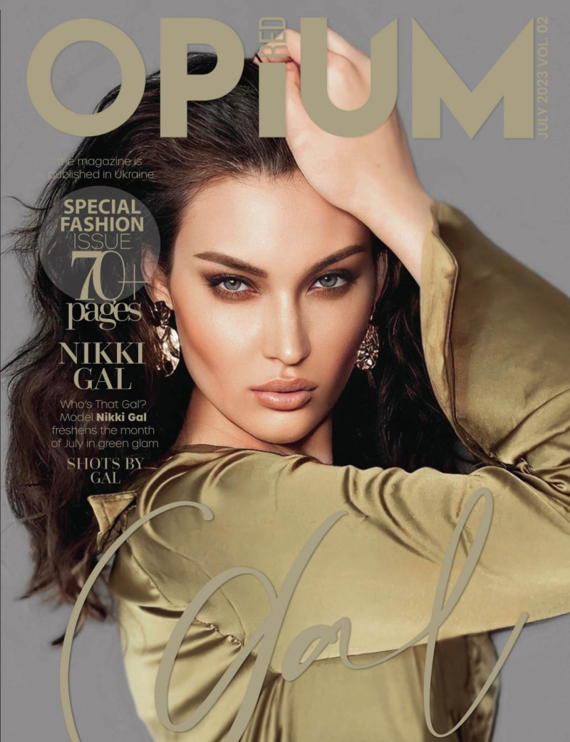 Nikki Gal featured on the Opium Red cover from July 2023