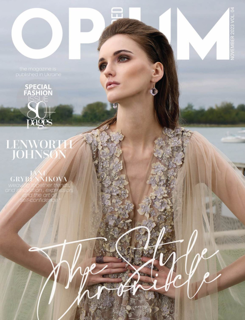 Jane Grybennikova featured on the Opium Red cover from November 2023