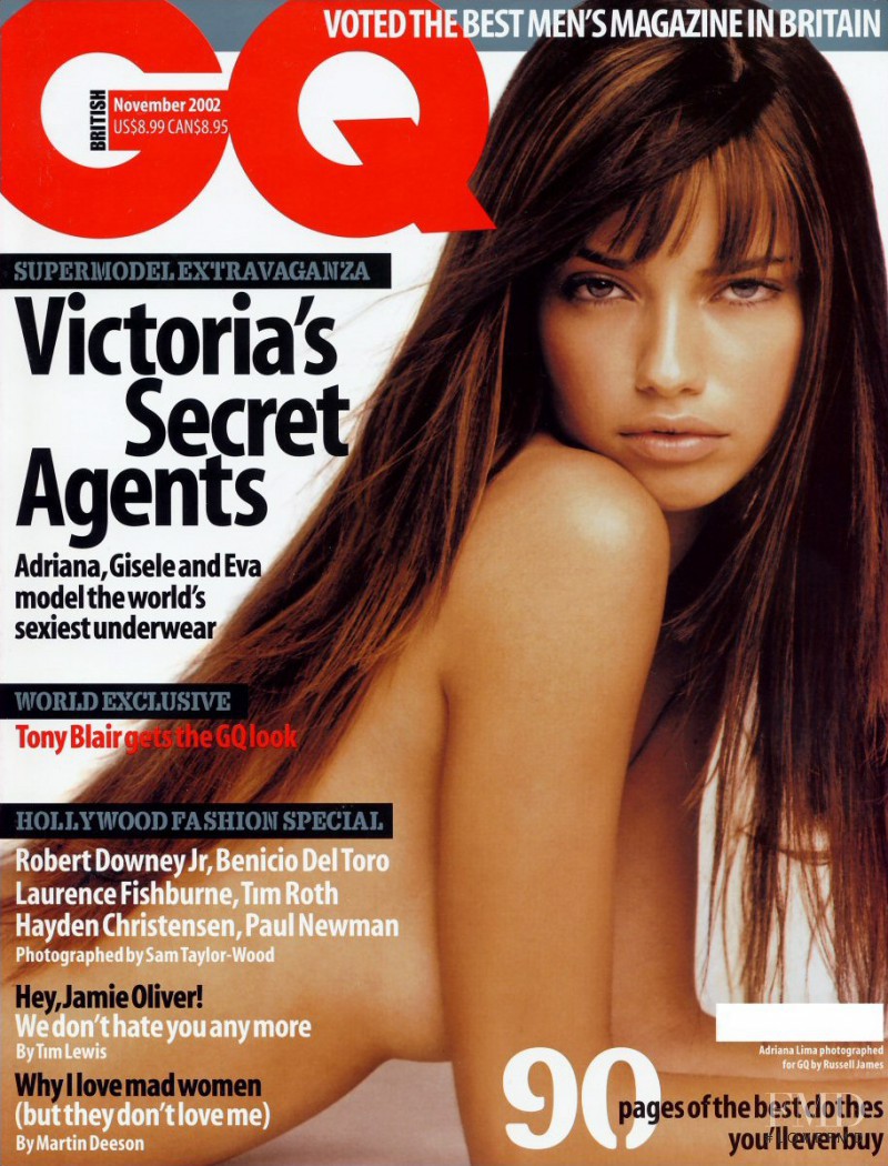 Adriana Lima featured on the GQ UK cover from November 2002